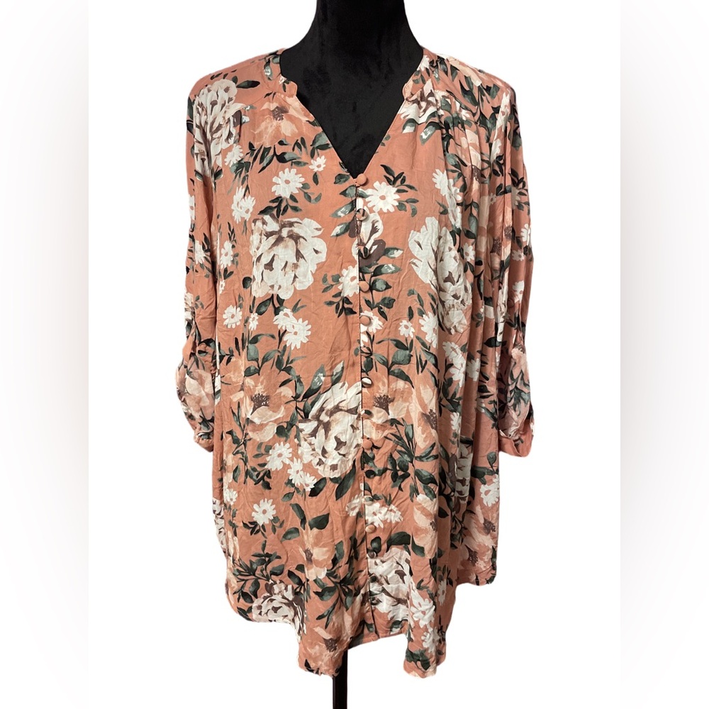 Torrid Harper Floral V-Neck Blouse 1X NWT